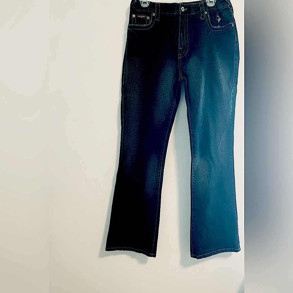 Dark Blue Flare Wide Leg Jeans